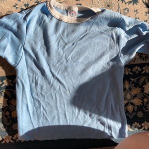 Little Babydoll Blue Cropped Vintage Top